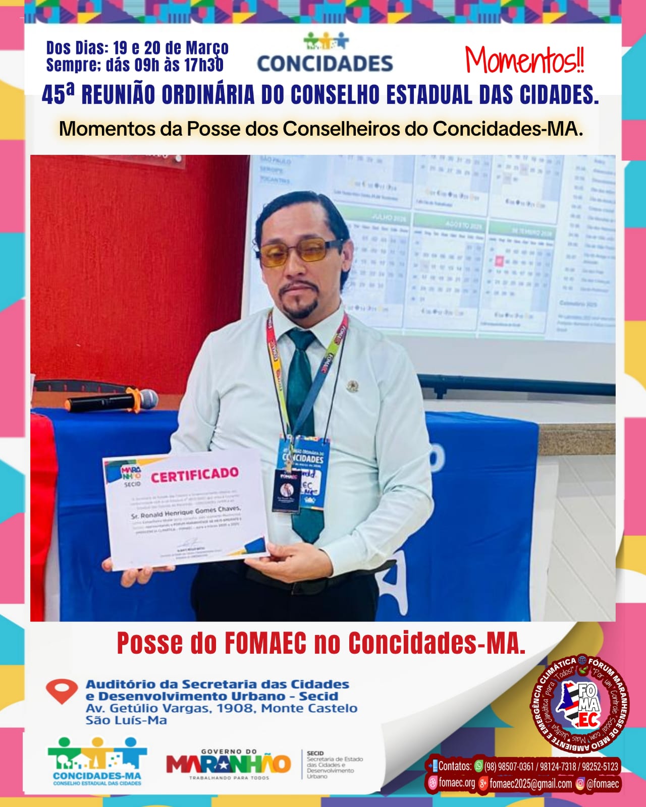 POSSE DO CONSELHO ESTADUAL DAS CIDADES.