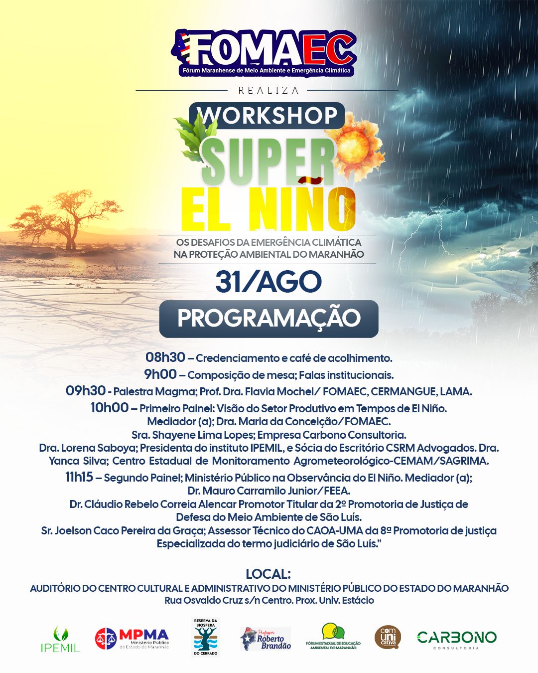 Workshop Super El Niño — convite e programação
